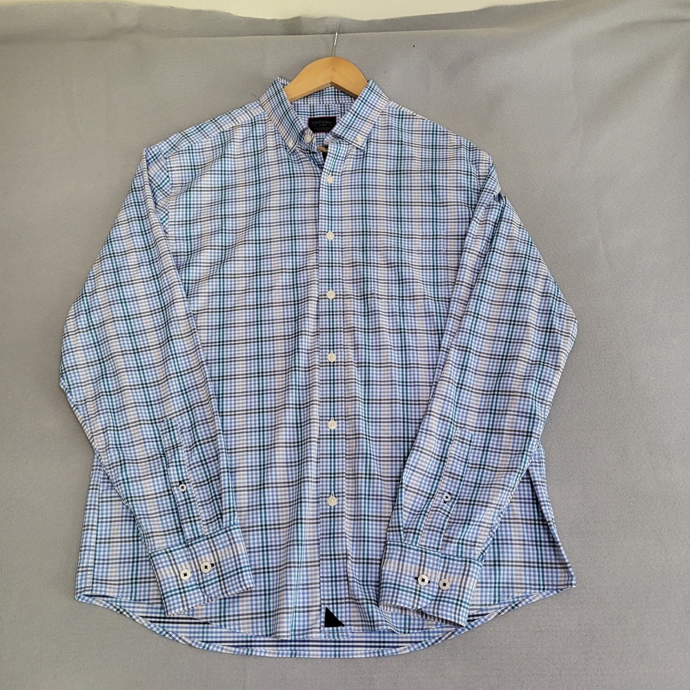 UNTUCKit Long Sleeve Button Up Performance Check Shirt Men's L